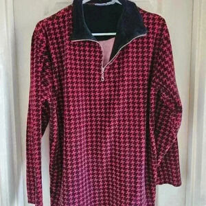 Jason Maxwell Red Houndtooth Sweater Size‎ Medium